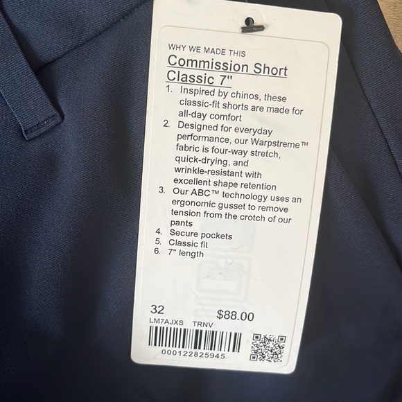 Brand New w/ tags - Mens LuLuLemon Commision Short Classic - Navy - Picture 3 of 6